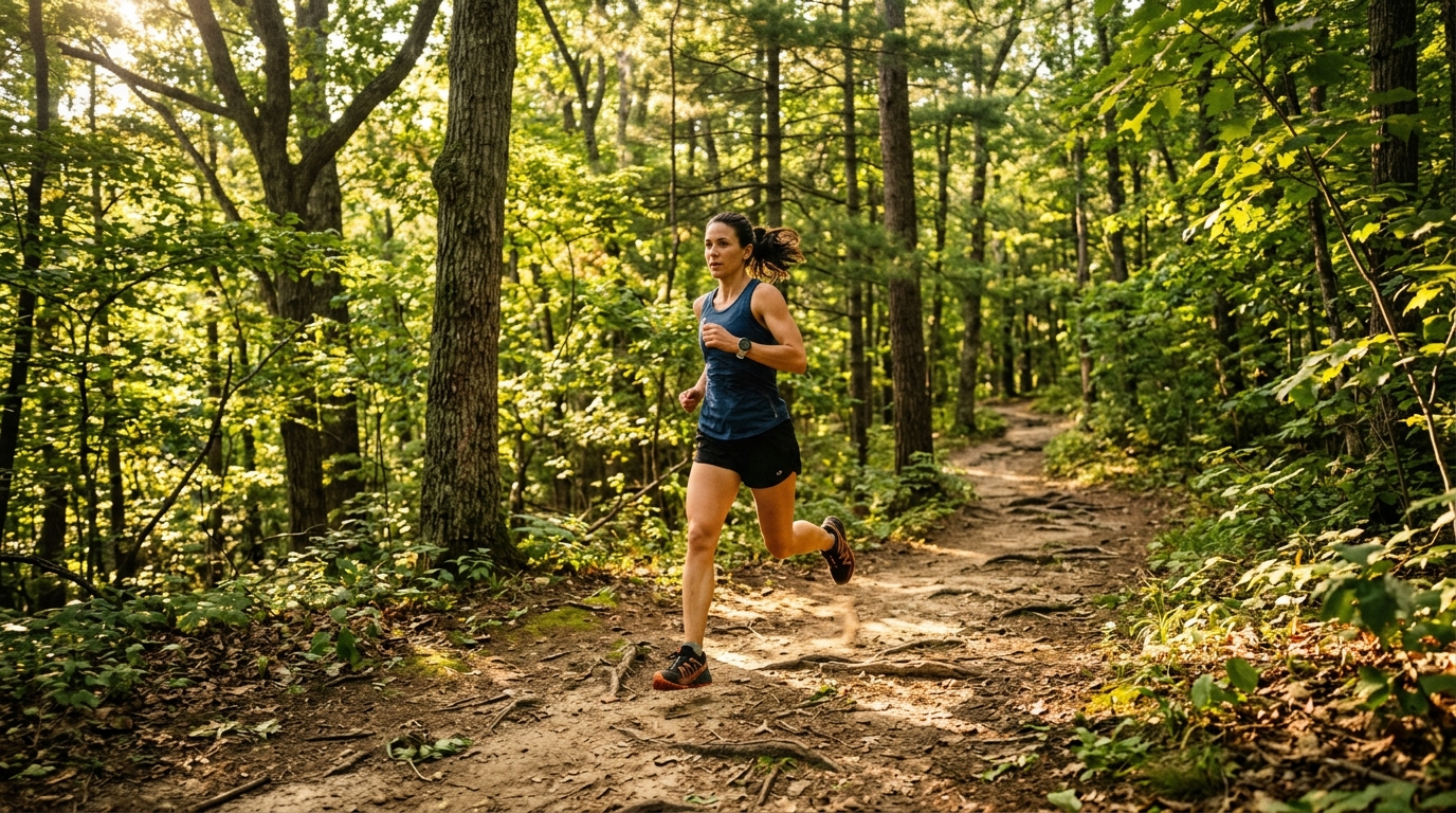 Homme qui court en plein air illustrant les bénéfices du sport sur le microbiote intestinal