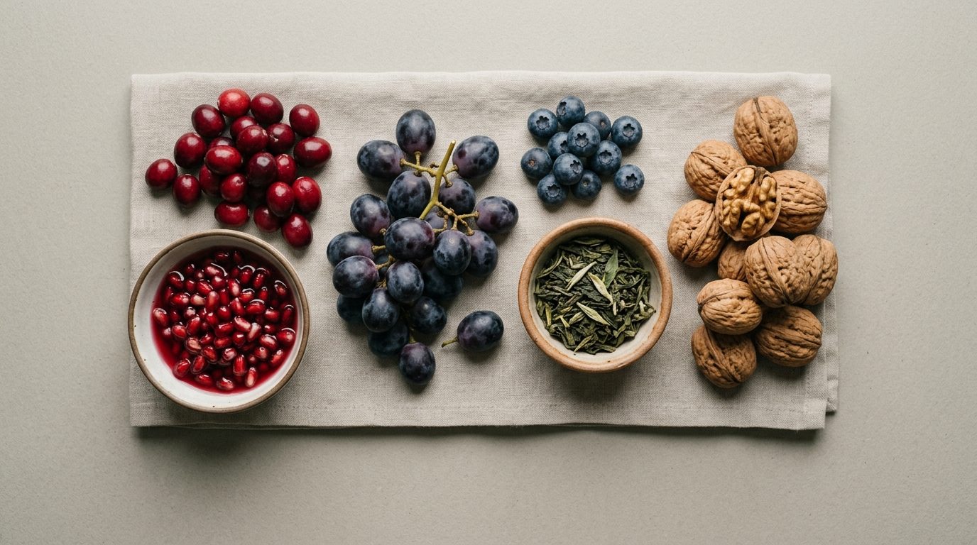 Canneberges, graines de grenade, raisin noir, myrtilles, thé vert et noix : les aliments riches en polyphénols qui favorisent Akkermansia muciniphila