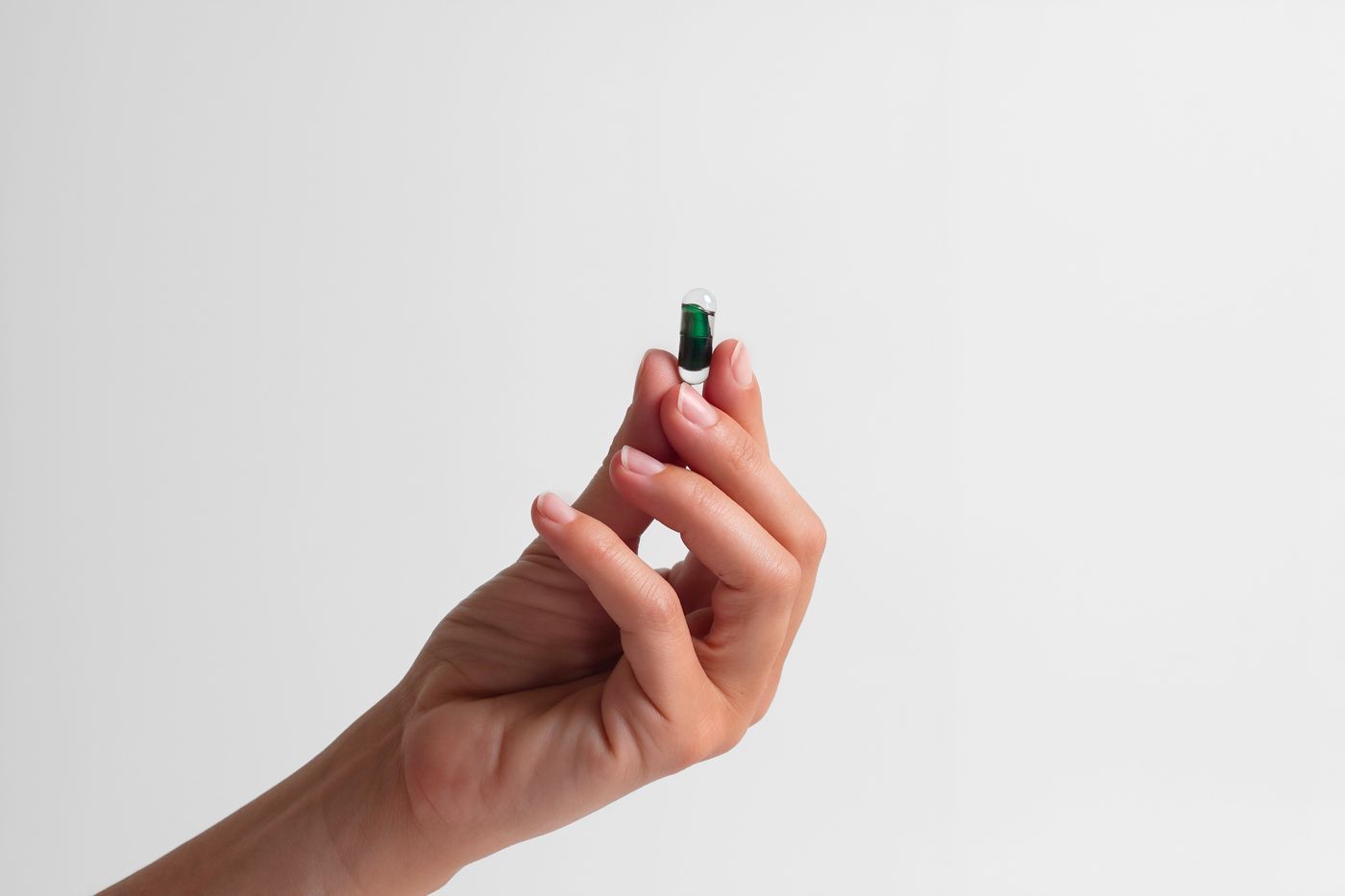 La « capsule dans la capsule » du FS-3B — microbille gastro-résistante (Microbac®) enrobée dans une seconde capsule au glycérol (Bicaps®)