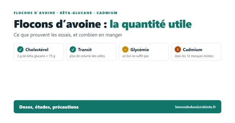 Flocons d&rsquo;avoine : bienfaits prouvés, quantité utile et cadmium (2026)