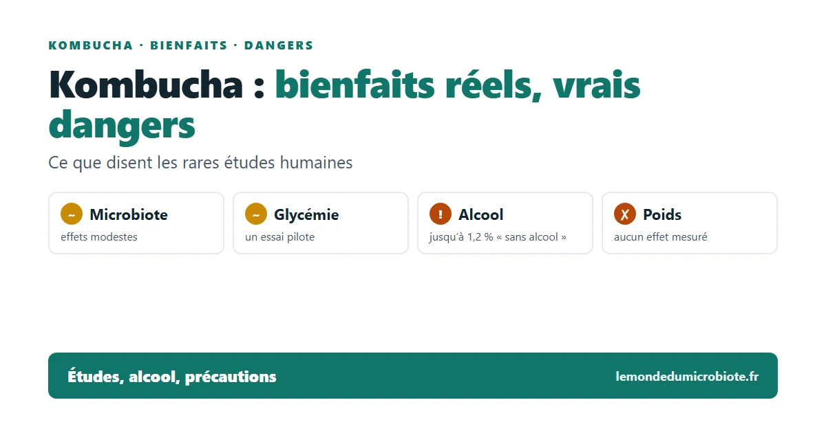 Kombucha : bienfaits réels, vrais dangers (ce que disent les rares études humaines)